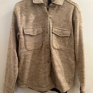 Prana Tan Knit Shirt Jacket Shacket Size M